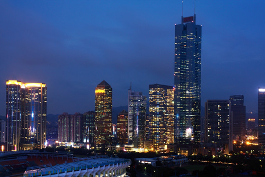 广州天河北城市建筑夜景