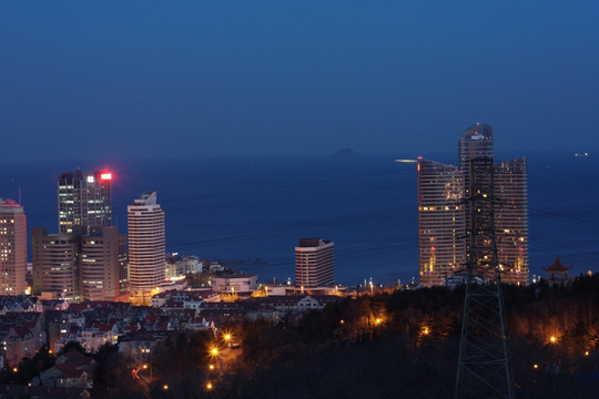 青岛城市风光夜景