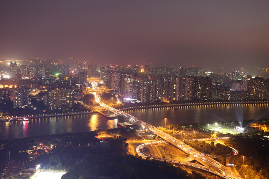 广州大桥夜景照