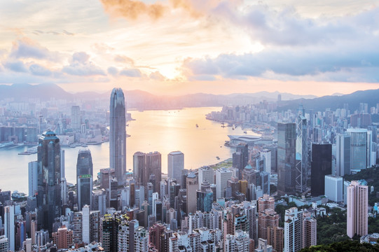 香港风光 维多利亚港 太平山