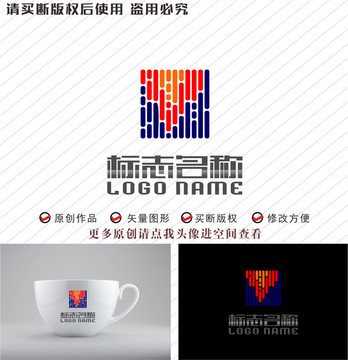 V字母科技公司标志logo