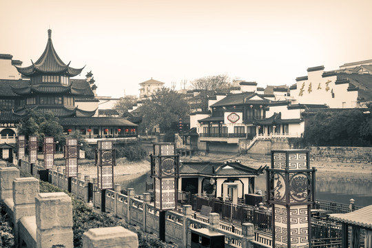 南京秦淮河 老南京老照片