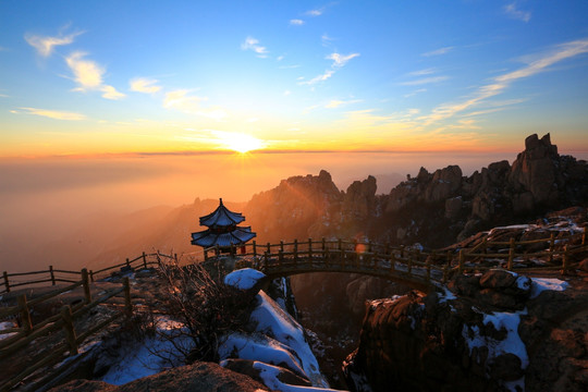 崂山 崂山风光 唯美夕阳 夕阳