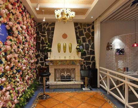 欧式花墙 餐厅装饰