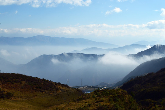 山脉云雾 山谷 雾气