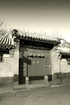 老北京 泛黄老照片 黑白