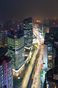 广州城市建筑风光夜景
