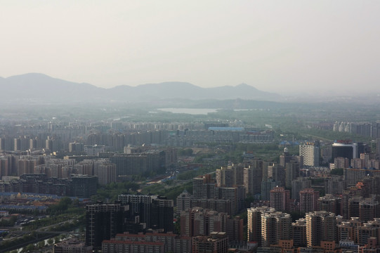 北京中央电视塔鸟瞰城市风光