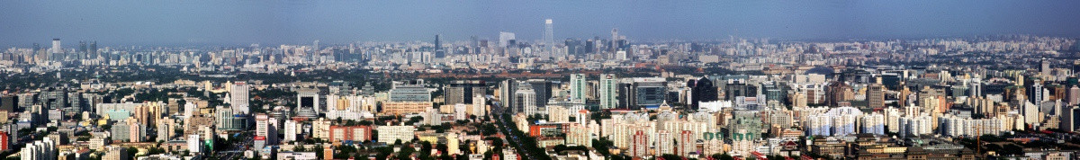 北京中央电视塔鸟瞰城市风光全景