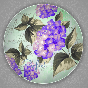 装饰花陶瓷餐盘花面设计