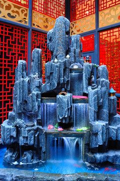 中式庭院水景假山装饰