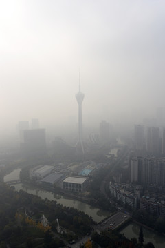 城市雾霾 成都雾霾天气