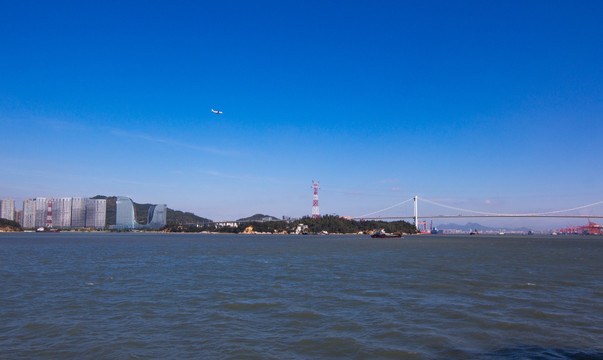 飞机 海面 大桥 建筑