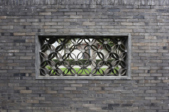 中式建筑 瓦片窗户