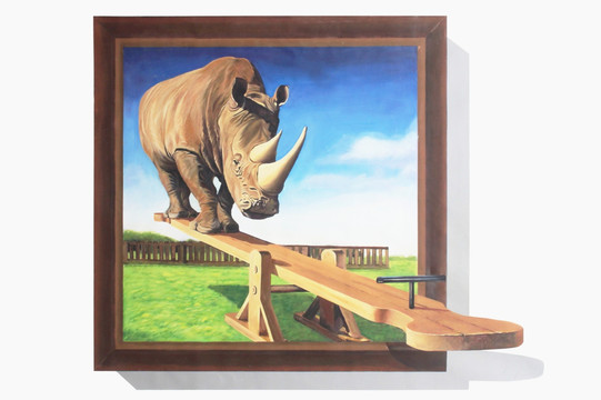 3D立体画 犀牛 造梦视界