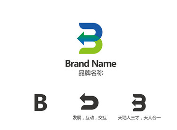 B箭头logo