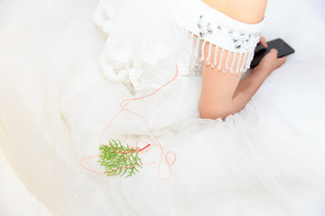 婚礼纪实 戴着红线的新娘
