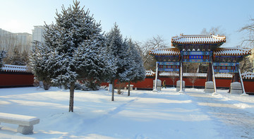 古建筑雪景 冰雪风光 雪景 冬