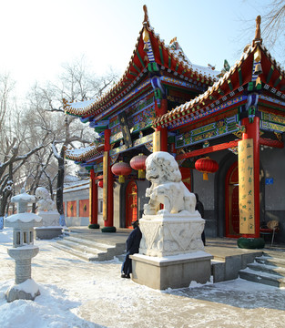 古建筑雪景 冰雪风光 雪景 冬