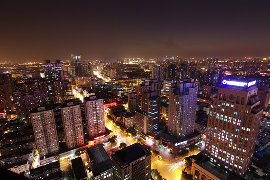 南京新街口城市建筑夜景