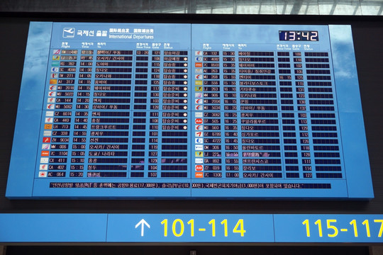机场航班信息栏