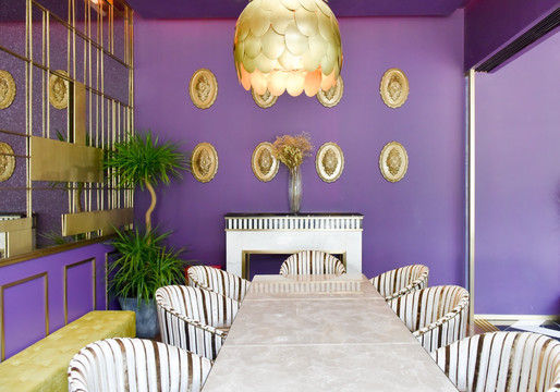 餐厅 设计 餐桌椅 紫色