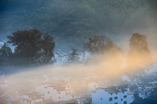 乡村美景 乡村风景画 山村 山