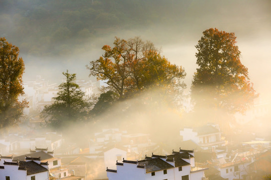 乡村美景 乡村风景画 山村 山