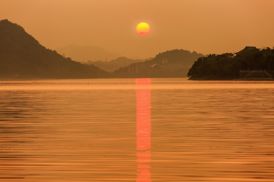 青山湖日落