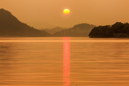 青山湖日落