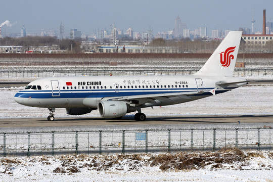 飞机 冰雪 中国国际航空