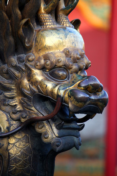 北京故宫照片 麒麟 铜麒麟