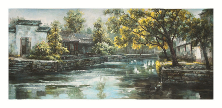 江南印象 风景油画