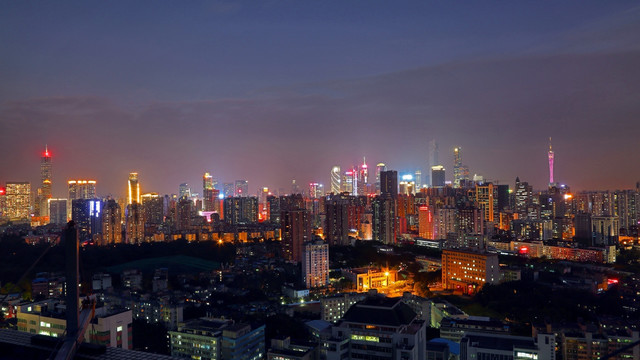 广州珠江新城建筑风光夜景