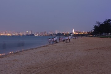 海口湾城市风光夜景