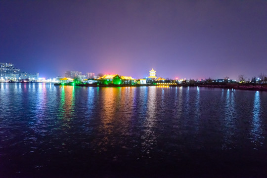 聊城东昌湖夜景 （2）
