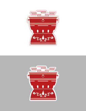 火锅镂空模切图形