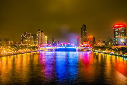 广州珠江河岸夜景