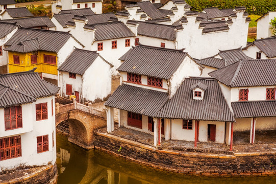 水乡古镇 徽派建筑 微缩景观