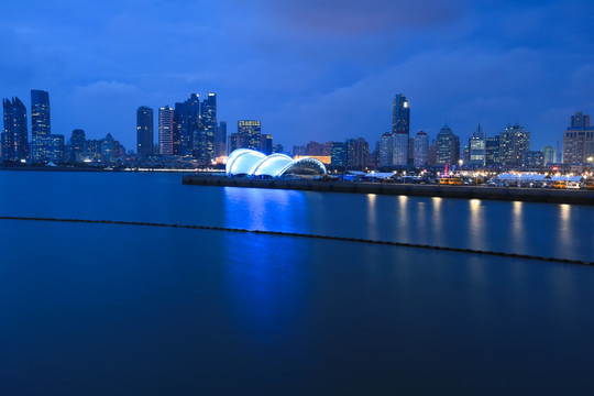 城市夜景 夜景图片 青岛