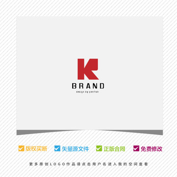 KR RK组合标志logo设计