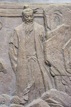 三苏文化浮雕 苏洵教子