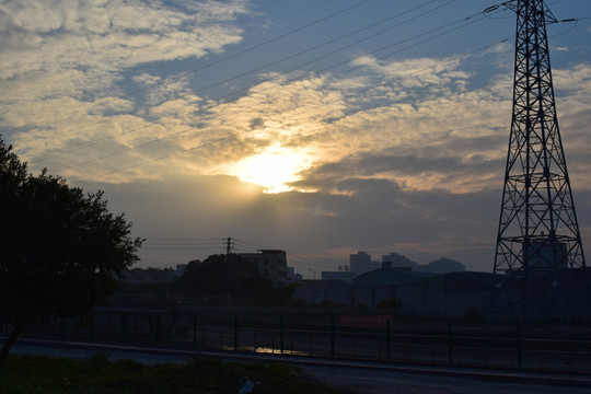 夕阳美丽的云彩图片