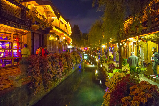 丽江古城夜景