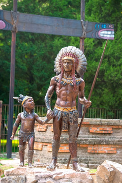 印第安人雕塑