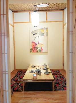 日本寿司餐饮文化浮世绘背景