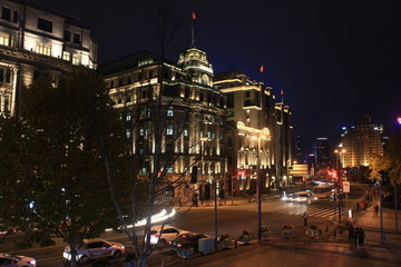 上海外滩老建筑夜景