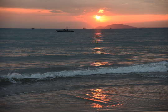 海边落日晚霞