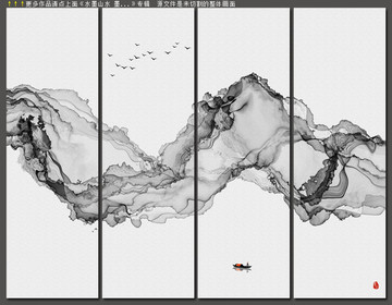 水墨画 水墨禅意水墨挂画