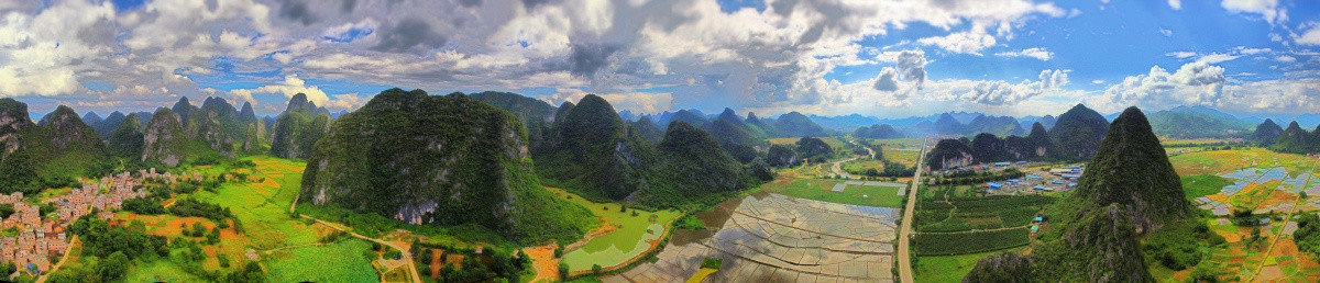 广西钟山十里画廊宽幅全景